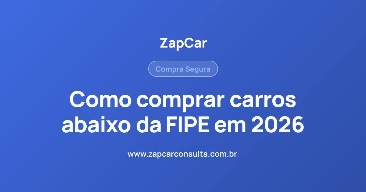 Como comprar carros abaixo da FIPE em 2026