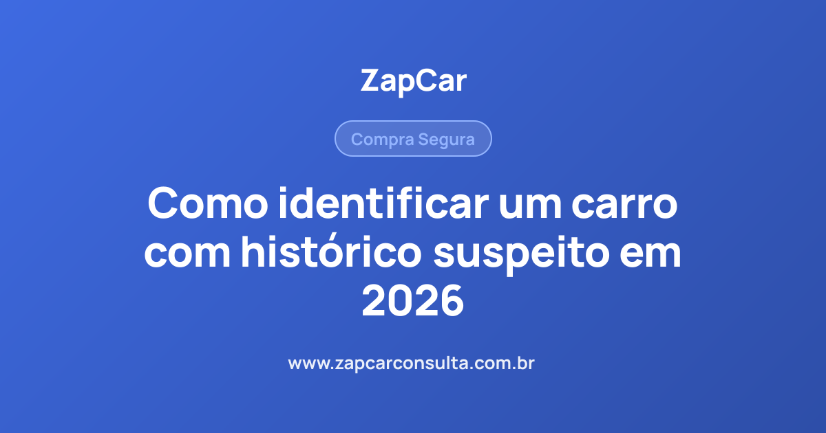 Como identificar um carro com histórico suspeito em 2026