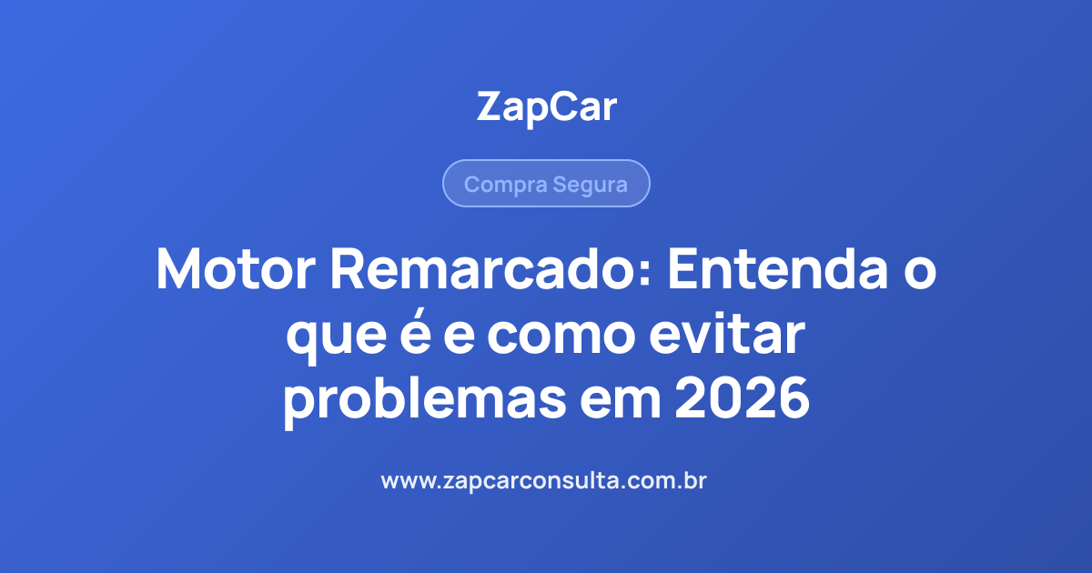 Motor Remarcado: Entenda o que é e como evitar problemas em 2026