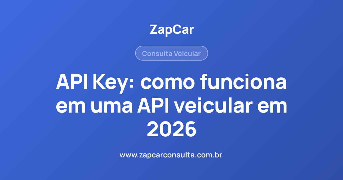 API Key: como funciona em uma API veicular em 2026