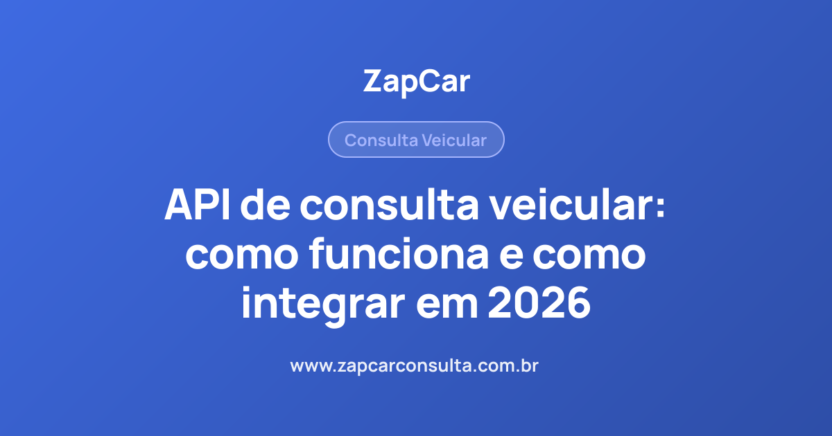 API de consulta veicular: como funciona e como integrar em 2026