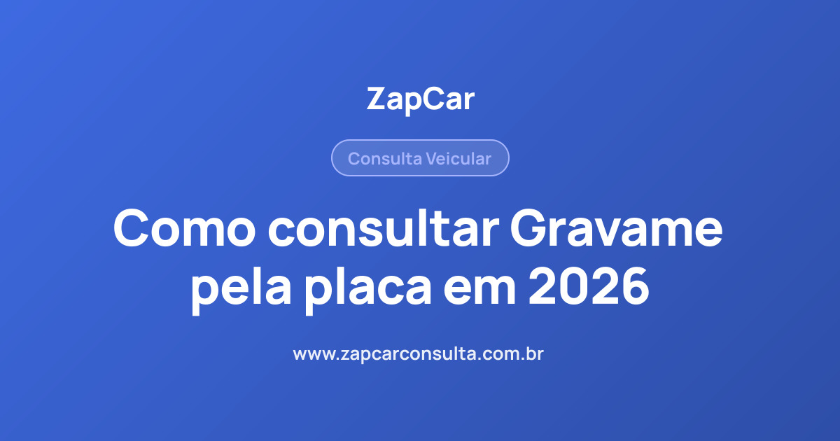 Como consultar Gravame pela placa em 2026
