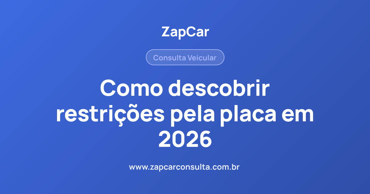 Como descobrir restrições pela placa em 2026