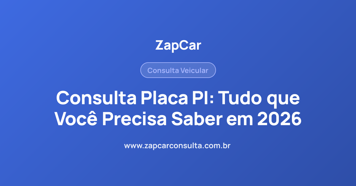 Consulta Placa PI: Tudo que Você Precisa Saber em 2026