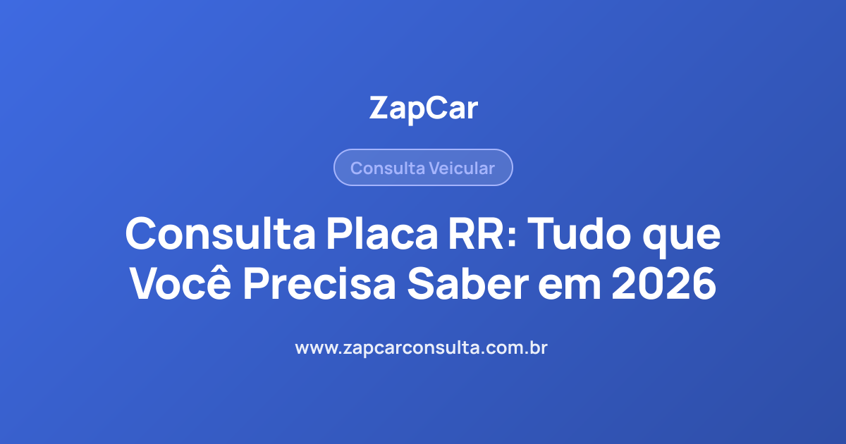 Consulta Placa RR: Tudo que Você Precisa Saber em 2026