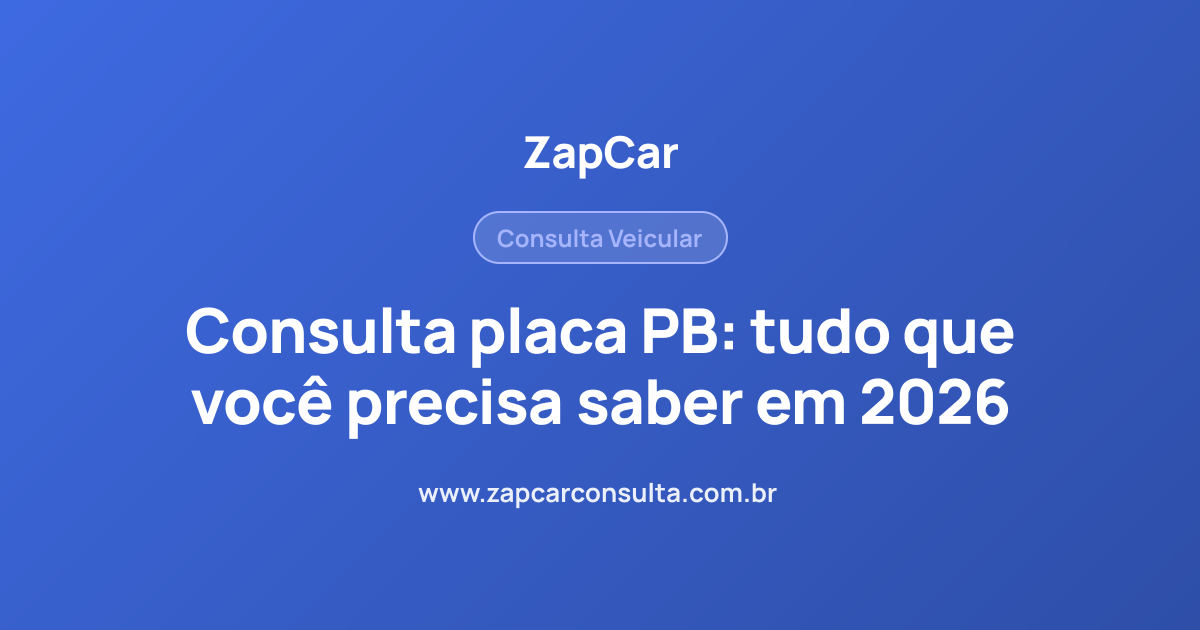 Consulta placa PB: tudo que você precisa saber em 2026