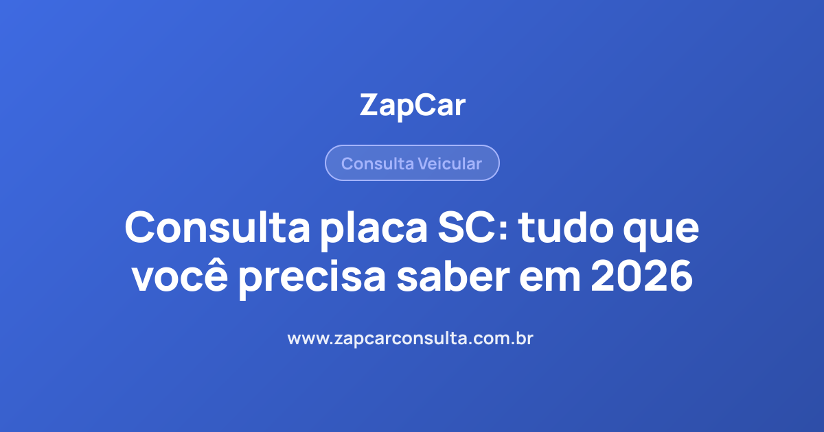 Consulta placa SC: tudo que você precisa saber em 2026
