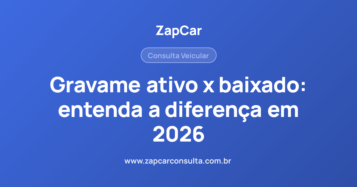 Gravame ativo x baixado: entenda a diferença em 2026