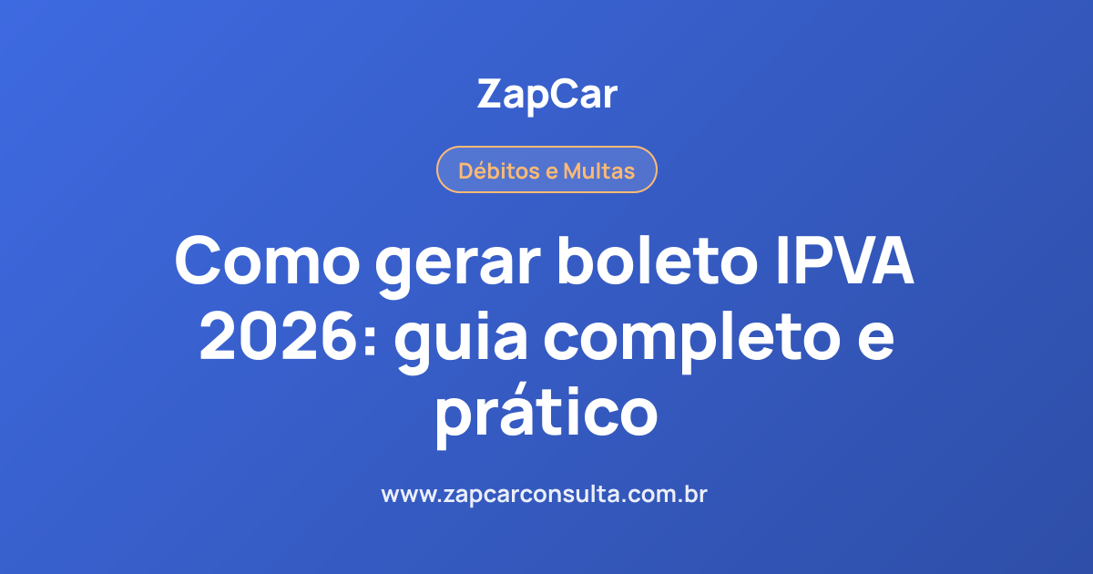 Como gerar boleto IPVA 2026: guia completo e prático