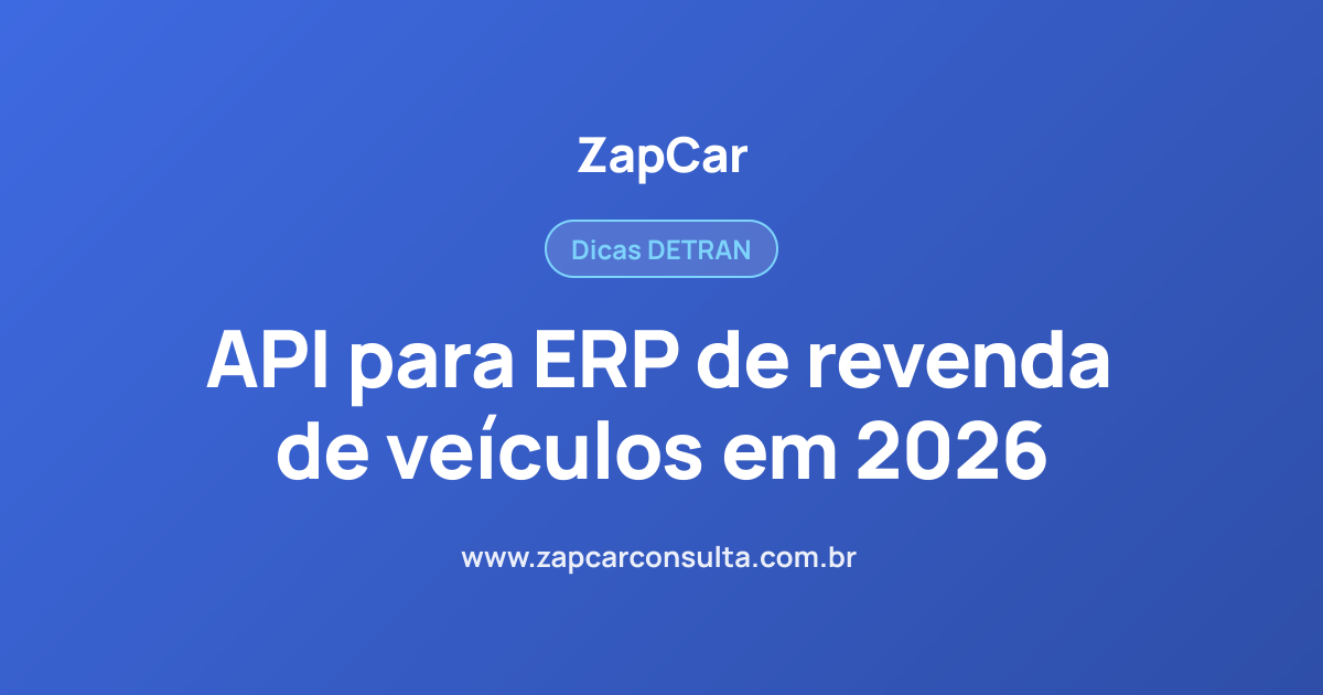 API para ERP de revenda de veículos em 2026