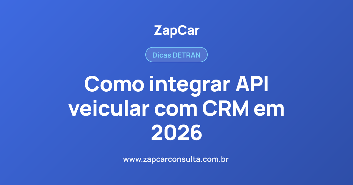 Como integrar API veicular com CRM em 2026