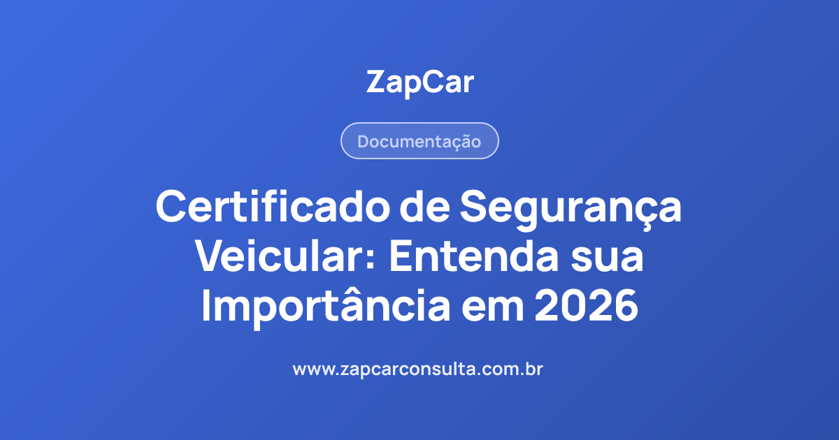 Certificado de Segurança Veicular: Entenda sua Importância em 2026