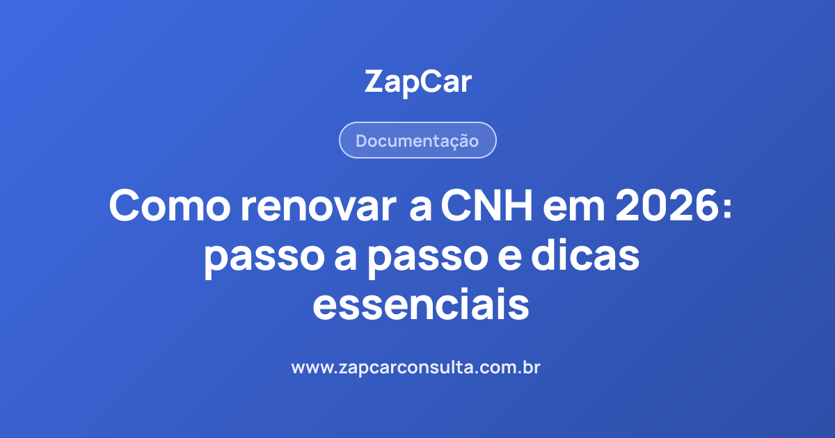 Como renovar a CNH em 2026: passo a passo e dicas essenciais