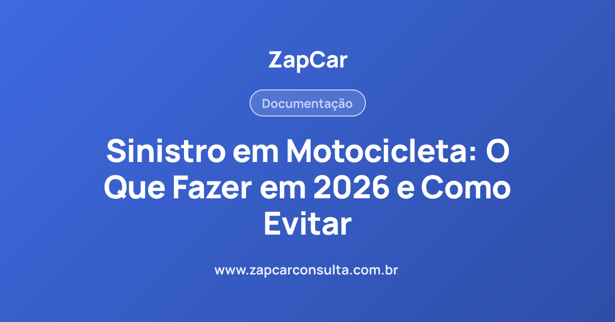 Sinistro em Motocicleta: O Que Fazer em 2026 e Como Evitar