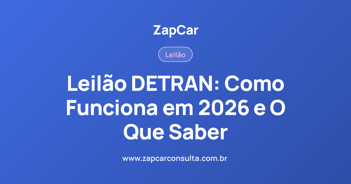Leilão DETRAN: Como Funciona em 2026 e O Que Saber
